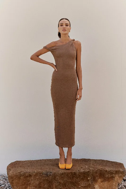 Buy Now The Long Poppy Dress Taupe