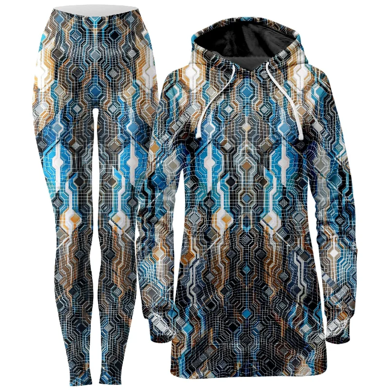 Limited Availability Fractional Data Hoodie Dress and Leggings Combo