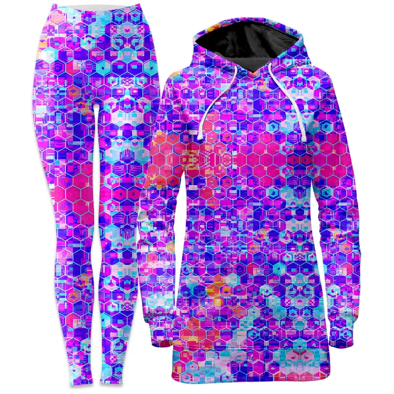 Unbeatable Prices Blocks Of Life Hoodie Dress and Leggings Combo