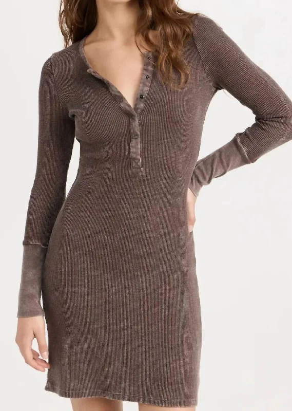 Best Bargains Forever Henley Mini Dress In Chocolate