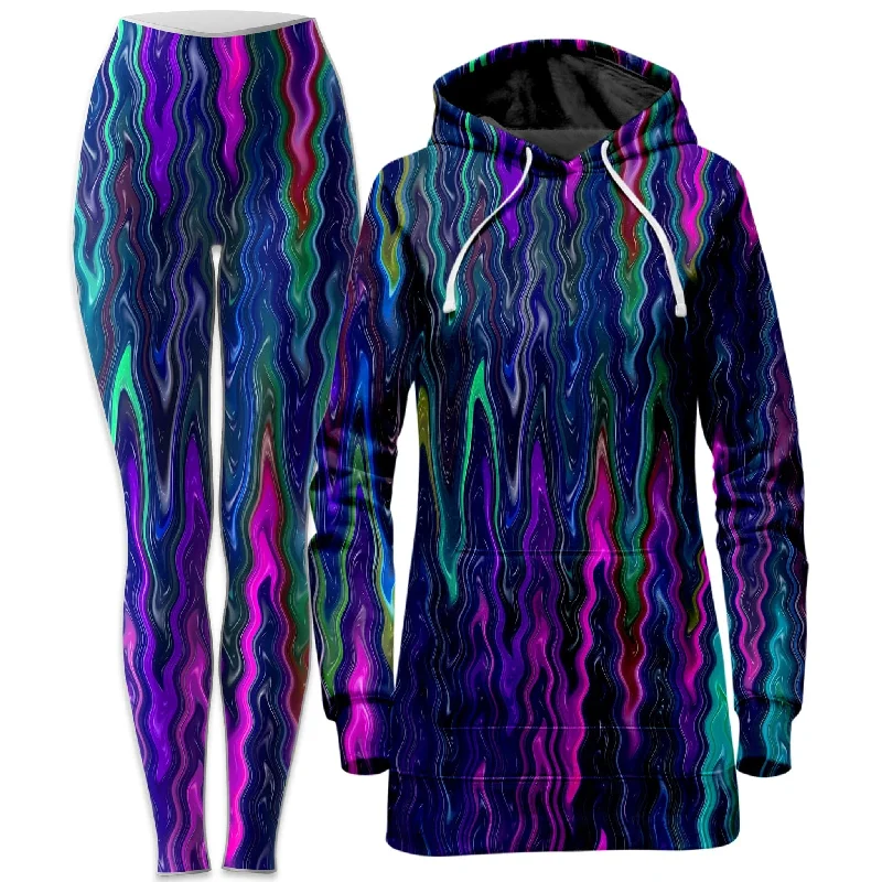 Price Rollback Cosmic Vibrations Hoodie Dress and Leggings Combo