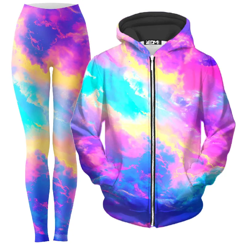 Deal Mania Cloudopia Zip-Up Hoodie and Leggings Combo