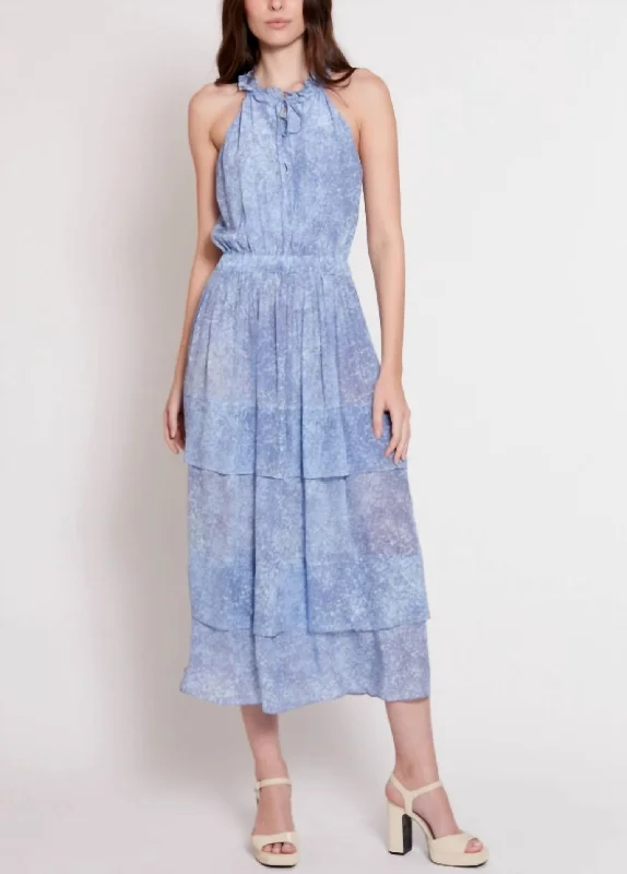 Instant Savings Lindsey Dress In Blue Spray Paint