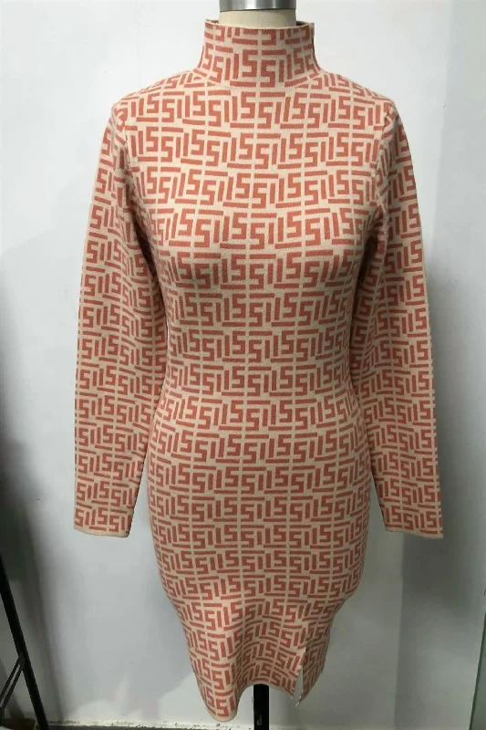 Deal Mania Final Touch Sweater Dress In Brown
