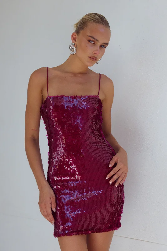 Don’t Miss Out VESINA MINI DRESS - BERRY