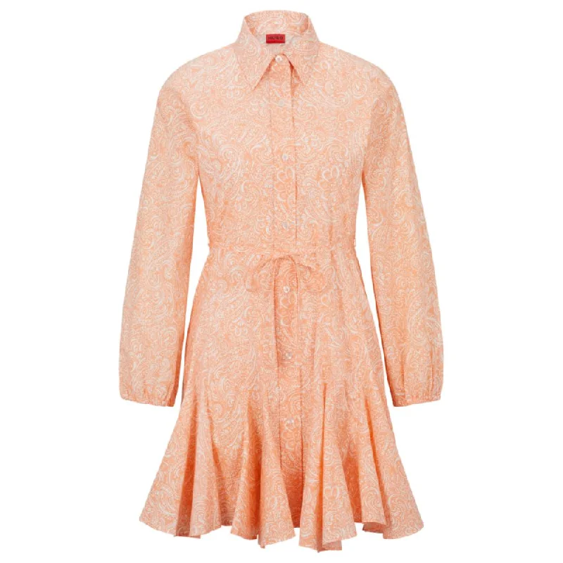 Great Deals Long-sleeved shirt dress in paisley-print cotton