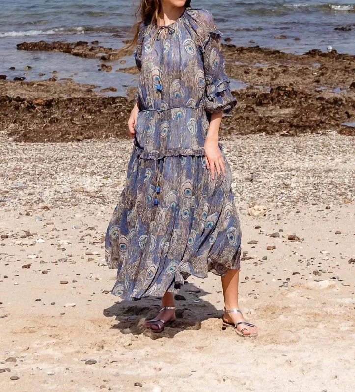 Year-End Clearance Infinite Minds Midi Dress In Peacock