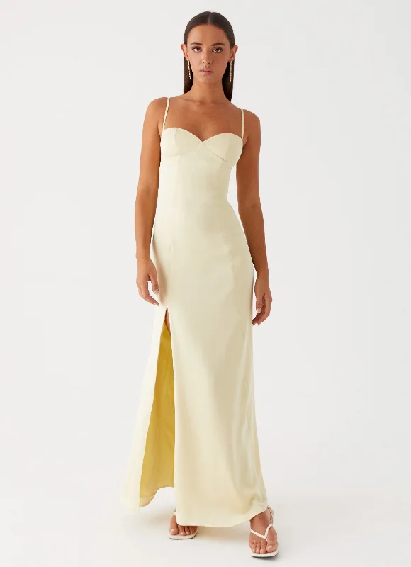 Discount Deals Miss Bloom Maxi Dress - Lemon
