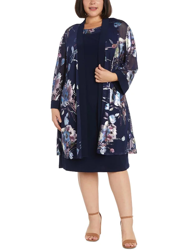 Crazy Deals Plus Womens 2PC Jacket Midi Dress