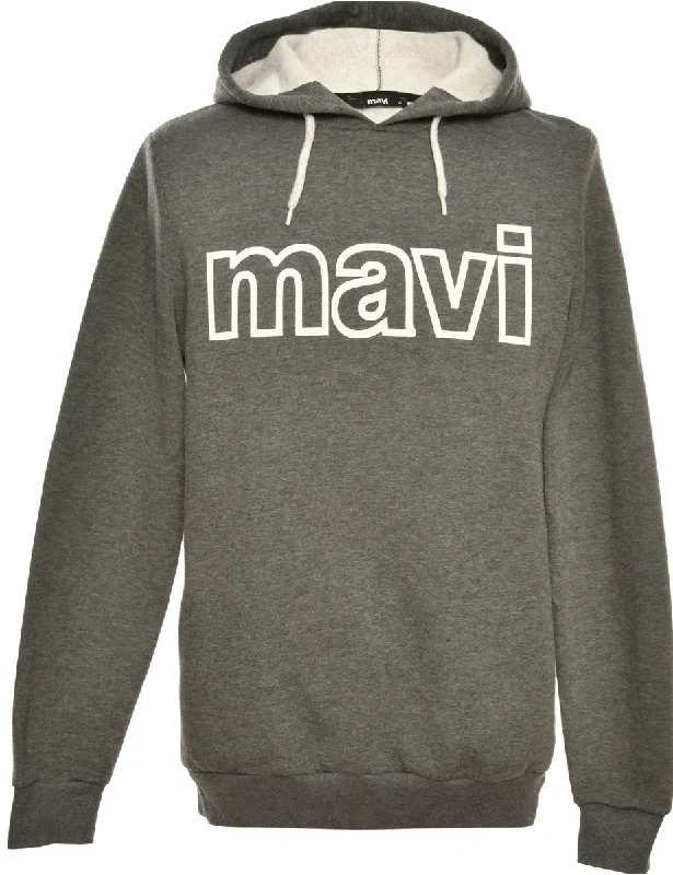 Deal Dash Grey Printed Hoodie - M