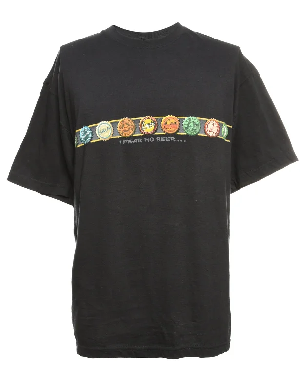 Limited Stock Black Printed T-shirt - M