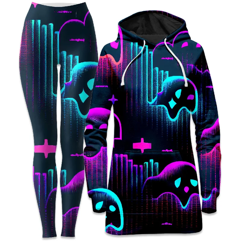 Special Discount Ghost Melt Hoodie Dress and Leggings Combo