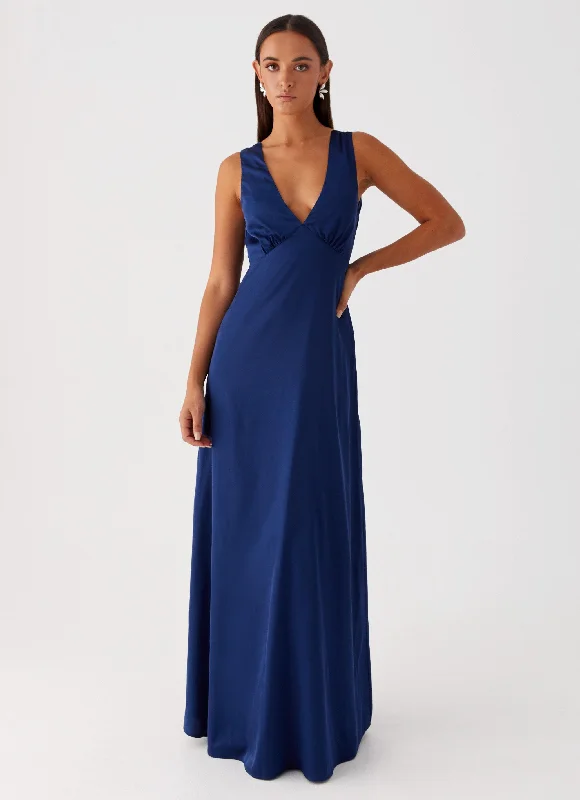 Savings Spectacular Winnie Cowl Back Maxi Dress - Navy
