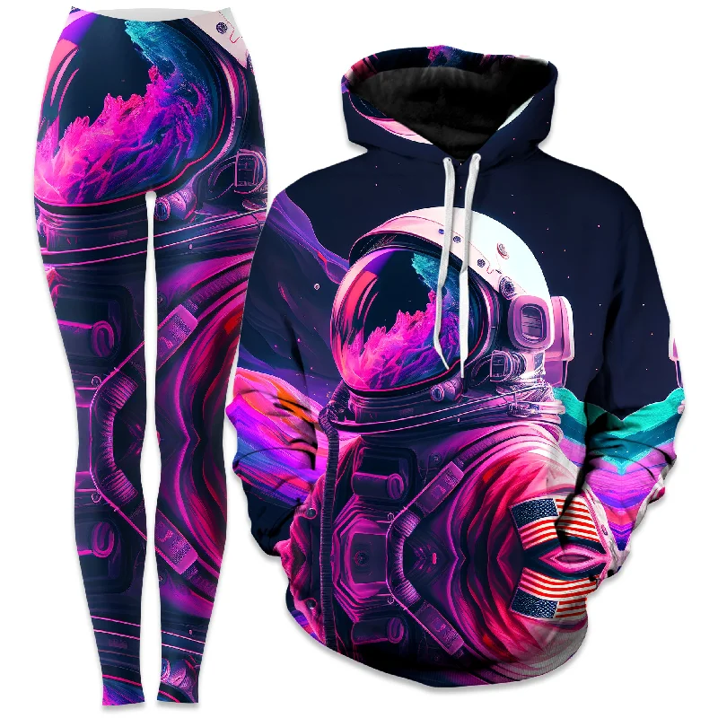 Doorbuster Deal Synthwave Astronaut Hoodie and Leggings Combo