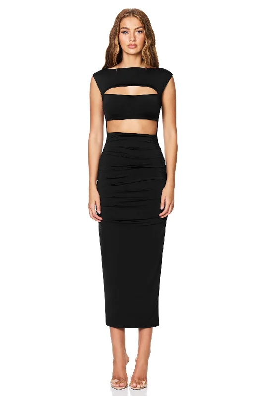 Best Bargains Nookie Enigma Cut Out Midi Dress - Black