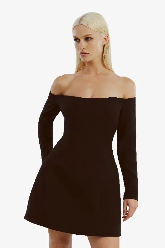 YEAR-End Sale Nadene Hourglass Mini Dress - Black