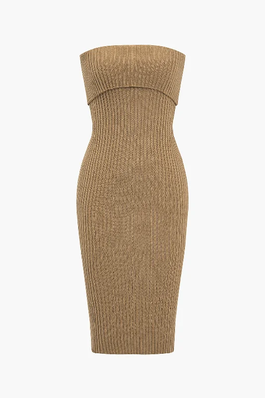 Customer Appreciation Sale Knit Backless Strapless Dress
