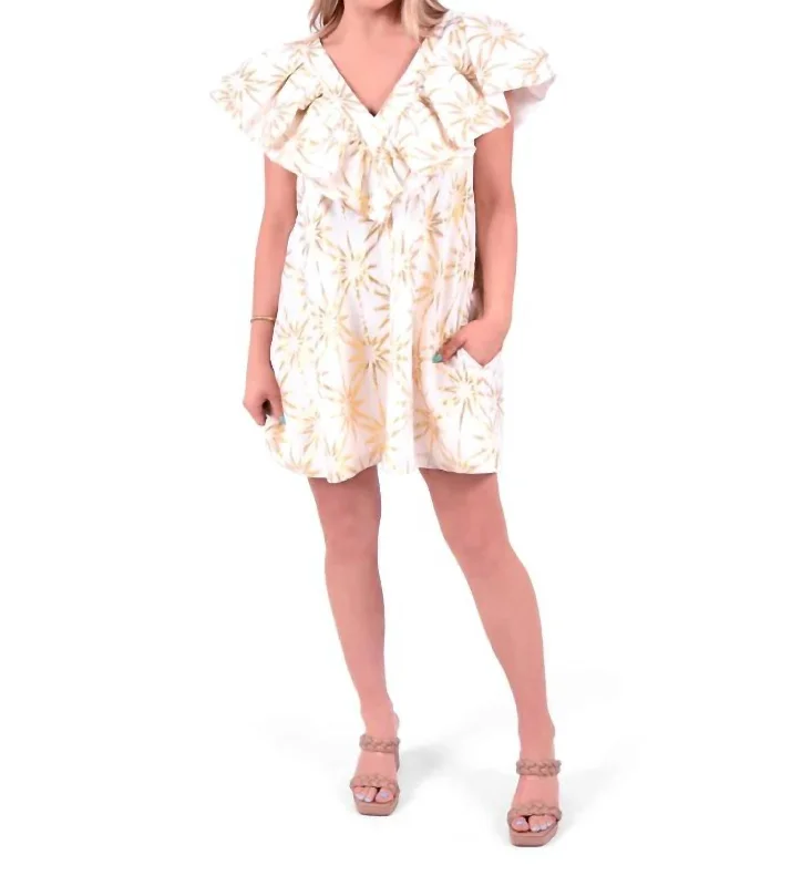 Amazing Deals Kensington Dress In Gold Burst