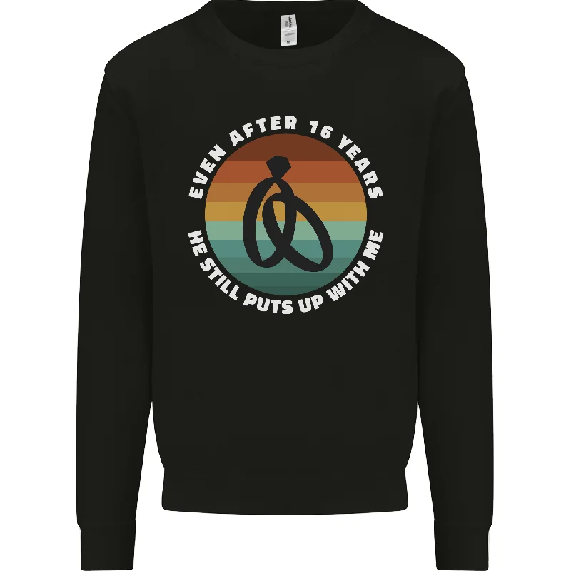 Epic Deals 16 Year Wedding Anniversary 16th Marriage Mens Sweatshirt Jumper