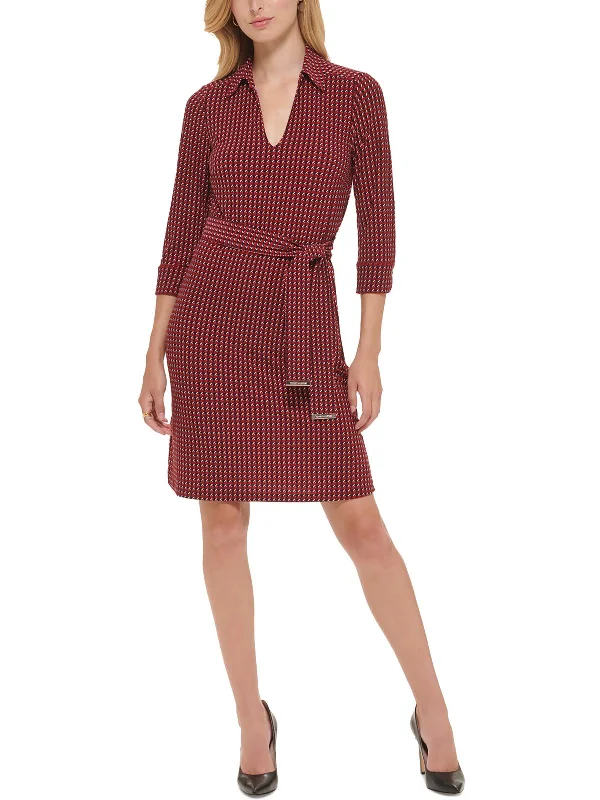 Price Smash Womens Jersey Houndstooth Sheath Dress