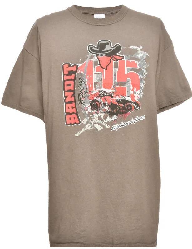 Limited Availability Bandit Racing Grey Gildan Printed T-shirt - XL