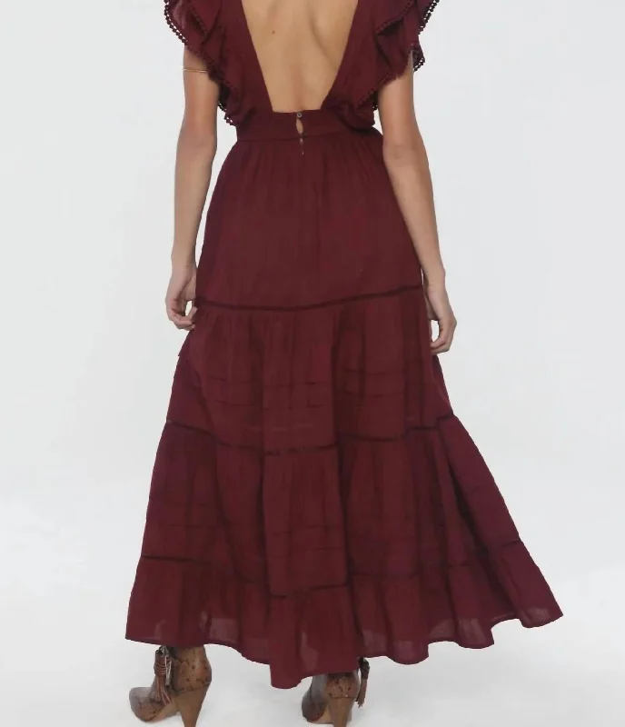 Savings Event Sky Lantern Maxi Dress In Vamp