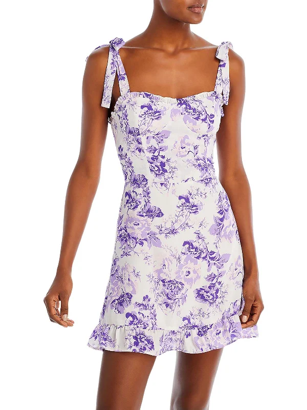Clearance Sale Lemon Tree Womens Lemon Ruffle Mini Dress