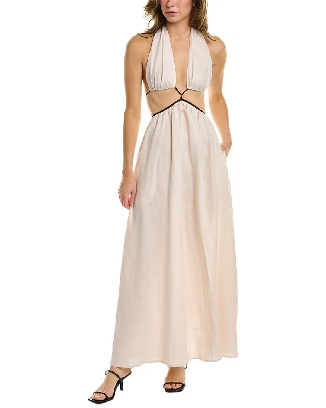 New Deals Bec + Bridge Noelle Cutout Linen Maxi Dress
