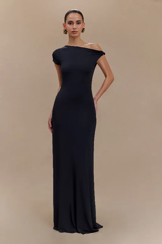 Deal Zone Tamsin Short Sleeve Modal Maxi Dress - Black