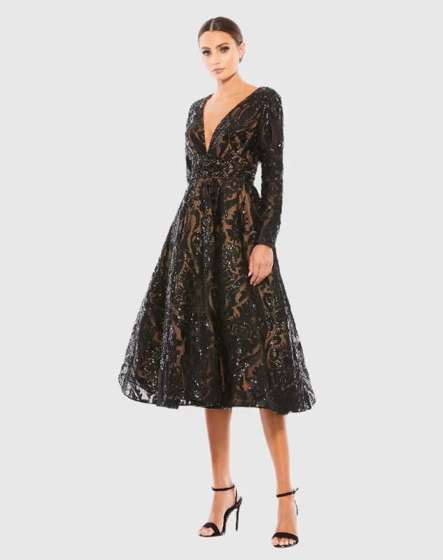 Extra Discounts Sequin Embellished A-Line Cocktail Dress