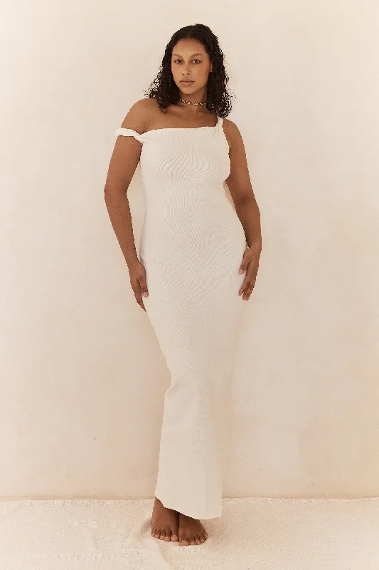 Limited Time The Long Poppy Dress Ivory White