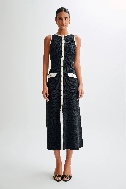 Unmissable Offer Sawyer Sleeveless Buttoned Maxi Dress - Black/White