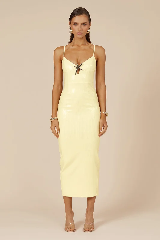 Price Blitz BENITO MIDI DRESS - LEMON
