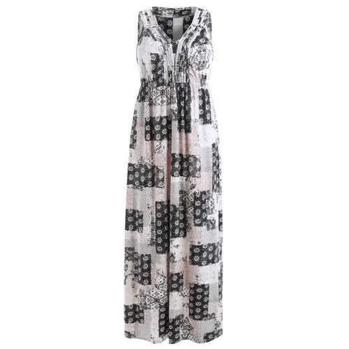 Quick Sale Patchwork Print Bohemian Maxi Dress - L