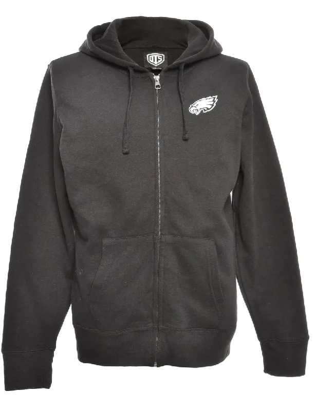 Best Bargains Black Printed Hoodie - L