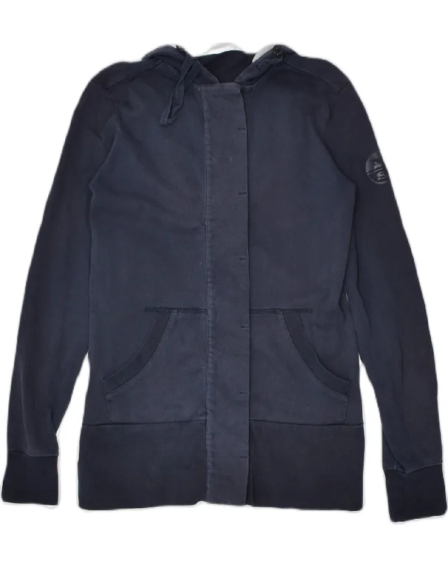Hot Deal NORTH SAILS Womens Zip Hoodie Sweater UK 8 Small Navy Blue Cotton