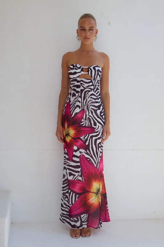Limited Edition ALESSIA MAXI DRESS - ZEBRA FLORAL