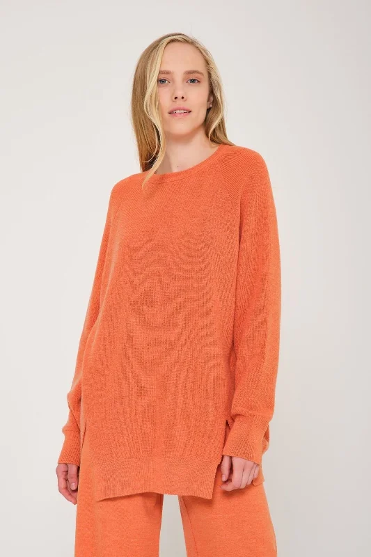 Early Access Peach Color Knit Sweater & Pants Set