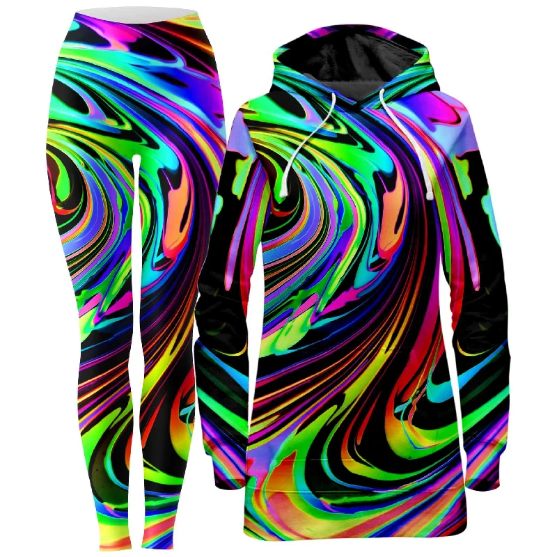 Bargain Prices Cosmic Swirl Hoodie Dress and Leggings Combo
