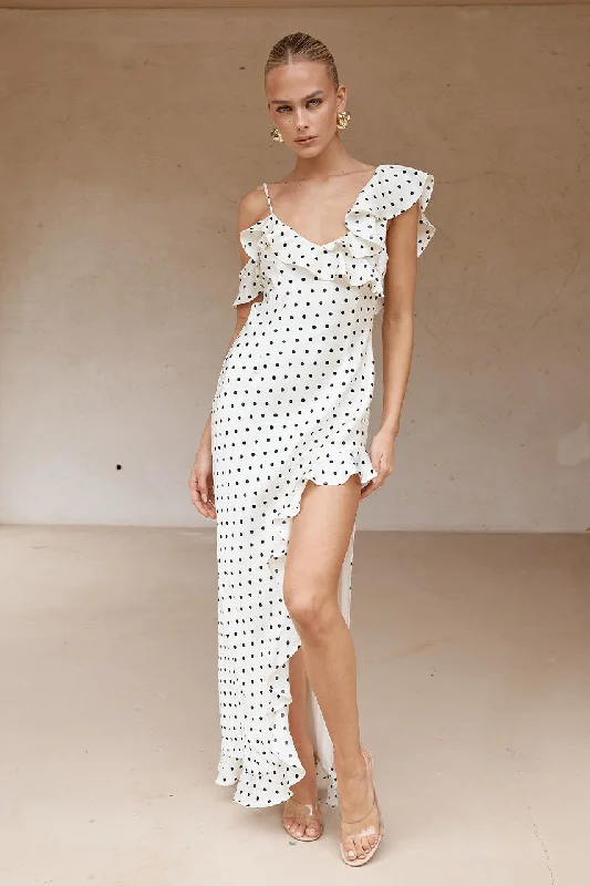 Daily Deals KARLITA MAXI DRESS - WHITE POLKA