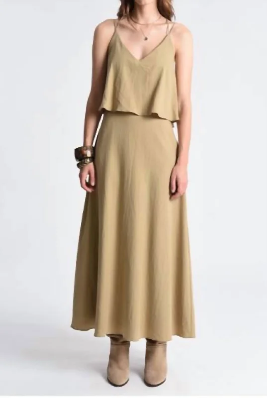 Limited Time Criss-Cross Dress In Light Khaki