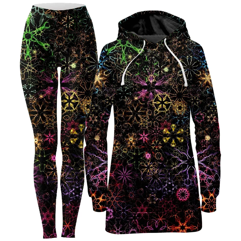 New Deals Psy Constellation Hoodie Dress and Leggings Combo