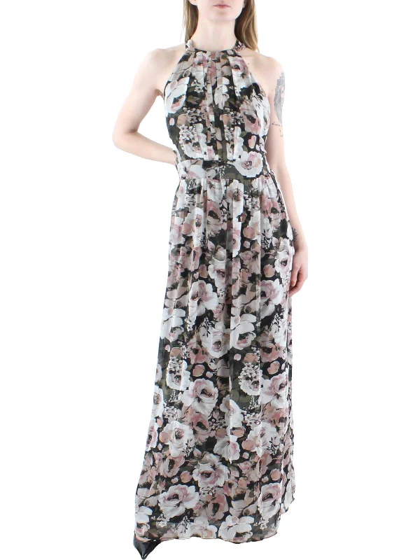 Best Bargains Womens Halter Floral Maxi Dress