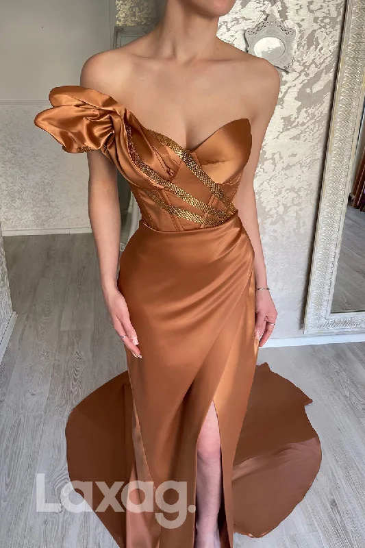 Can't Be Beat 16825 - Sweetheart Ruched Sequins Prom Pageant Dress with Slit