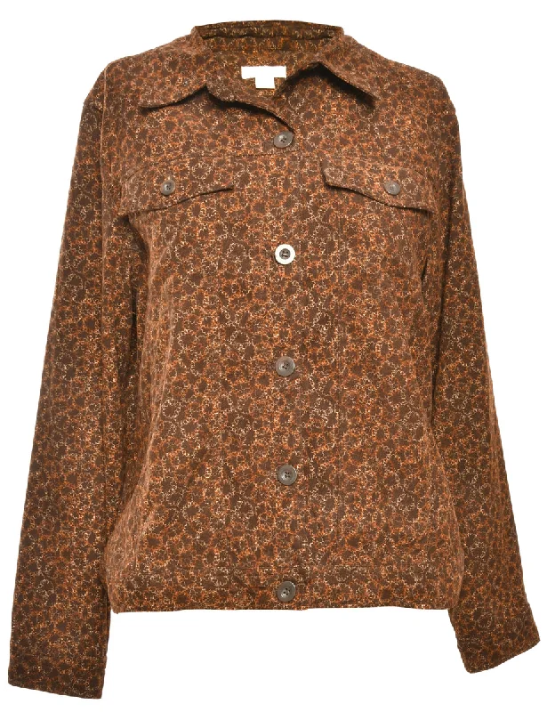 Stock Up and Save Patterned Brown Jacket - L