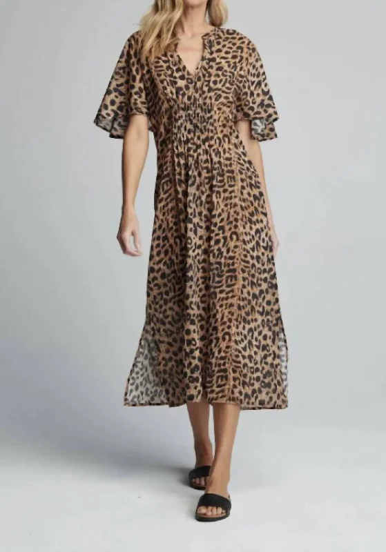 Can't Be Beat Clark Caftan Dress In Cheetah Print