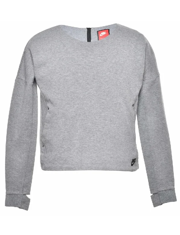 Act Fast Nike Petites Grey Plain Sweatshirt - S
