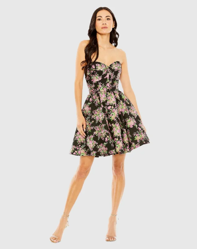 New Deals Strapless Brocade Mini Dress