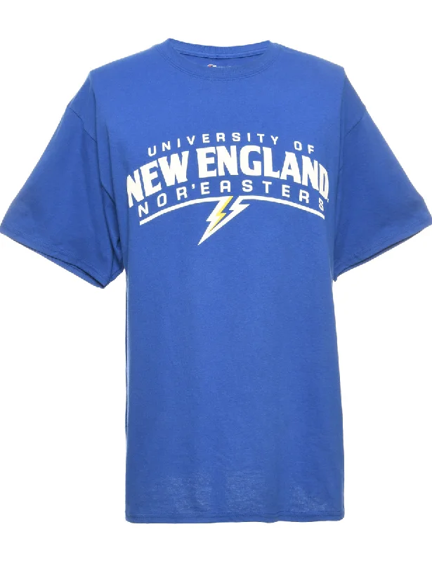 Crazy Savings Blue Champion Printed T-shirt - L