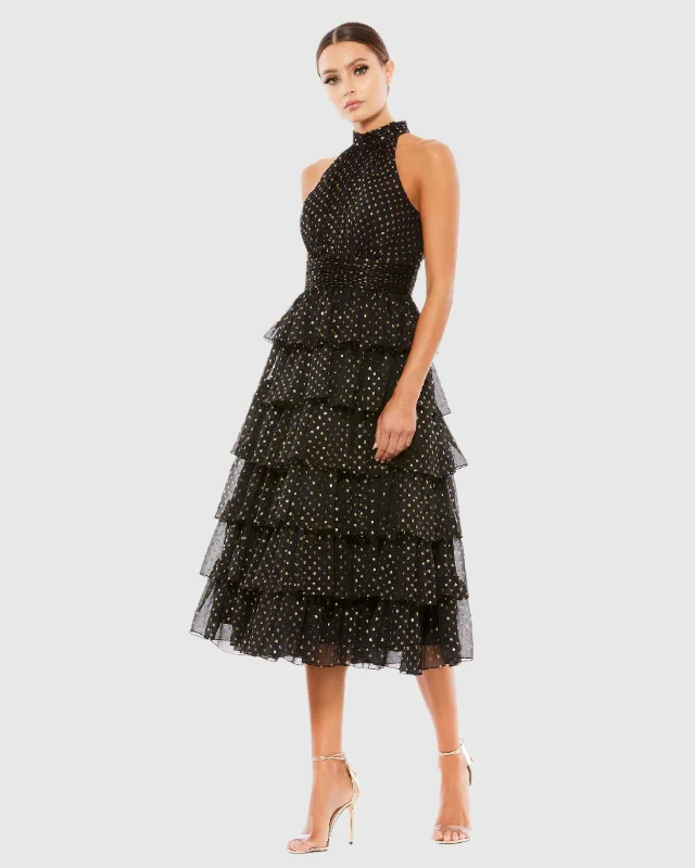 Bargain Prices Layered Polka Dot Cocktail Dress